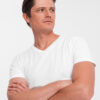 Ombre BASIC men's classic cotton T-shirt with a crew neckline - white