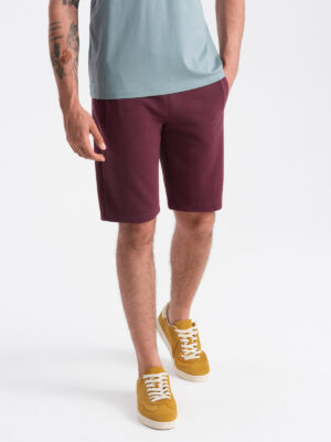 Ombre BASIC men's cotton sweat shorts - maroon Ombre BASIC men's cotton sweat shorts - maroon