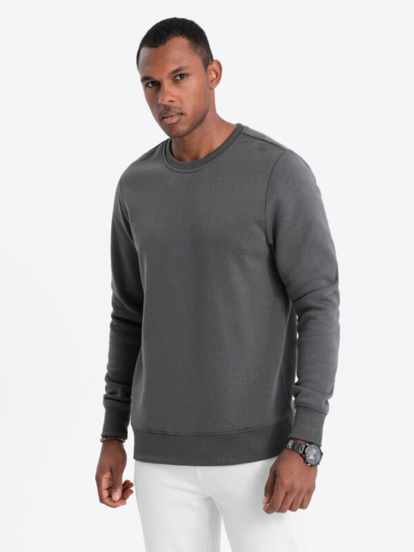 Ombre BASIC men's hoodless sweatshirt - graphite Ombre BASIC men's hoodless sweatshirt - graphite