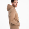 Ombre BASIC men's unbuttoned hooded sweatshirt - brown