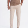 Ombre CARROT men's pants in structured two-tone knit - beige