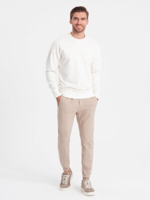 Ombre CARROT men's structured knit sweatpants - beige