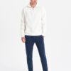 Ombre CARROT men's structured knit sweatpants - dark blue