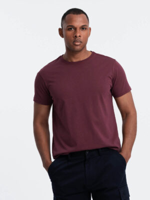 Ombre Classic BASIC men's cotton T-shirt - maroon Ombre Classic BASIC men's cotton T-shirt - maroon