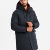 Ombre Classic long men's parka jacket - black