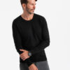 Ombre Classic men's sweater with round neckline - black