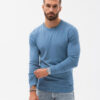 Ombre Classic men's sweater with round neckline - light blue