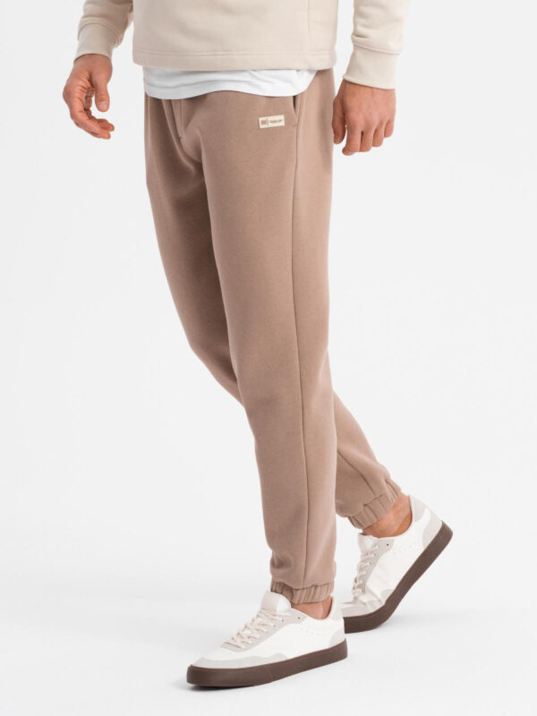 Ombre Classic unisex sweatpants with ribbed cuffs - brown