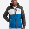 Ombre Colorful lightweight men's sports jacket with fleece - blue and graphite