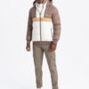 Ombre Colorful retro men's sports jacket - beige and white