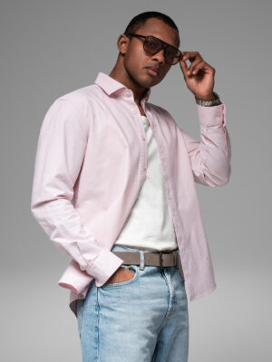 Ombre Cotton pastel men's oxford shirt - peach