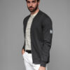 Ombre Cotton unbuttoned men's sweatshirt bomber - black