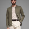 Ombre Cotton unbuttoned men's sweatshirt bomber - khaki