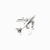 Ombre Decorative metal clothes pin airplane - silver