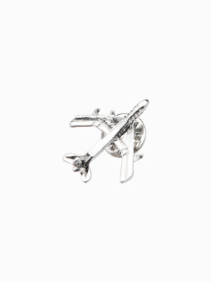 Ombre Decorative metal clothes pin airplane - silver
