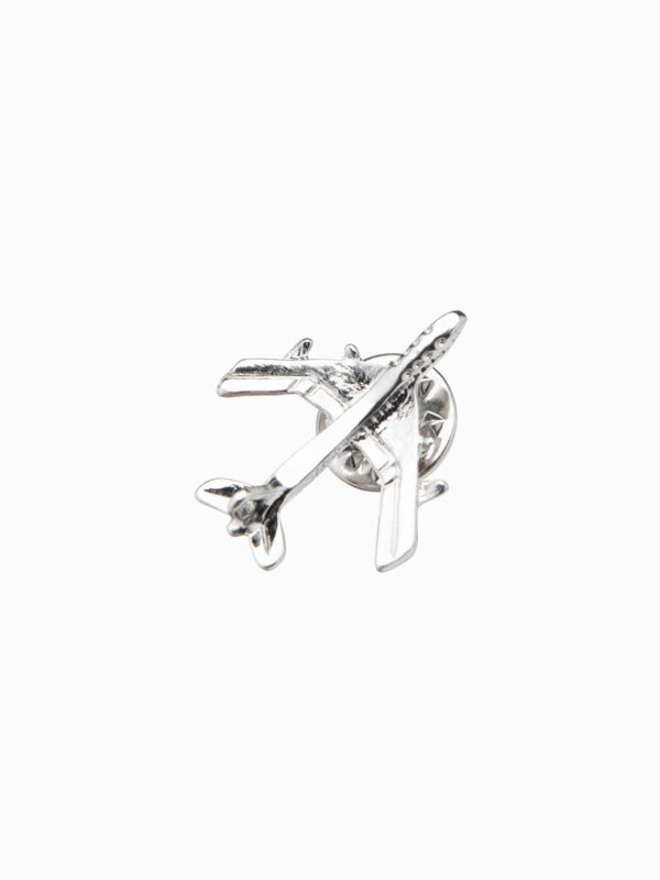 Ombre Decorative metal clothes pin airplane - silver