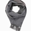 Ombre Double-sided men's checkered scarf with tassels - black and white