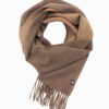 Ombre Double-sided men's checkered scarf with tassels - brown and beige