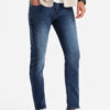 Ombre Fitted men's SLIM FIT denim pants with elastane - blue