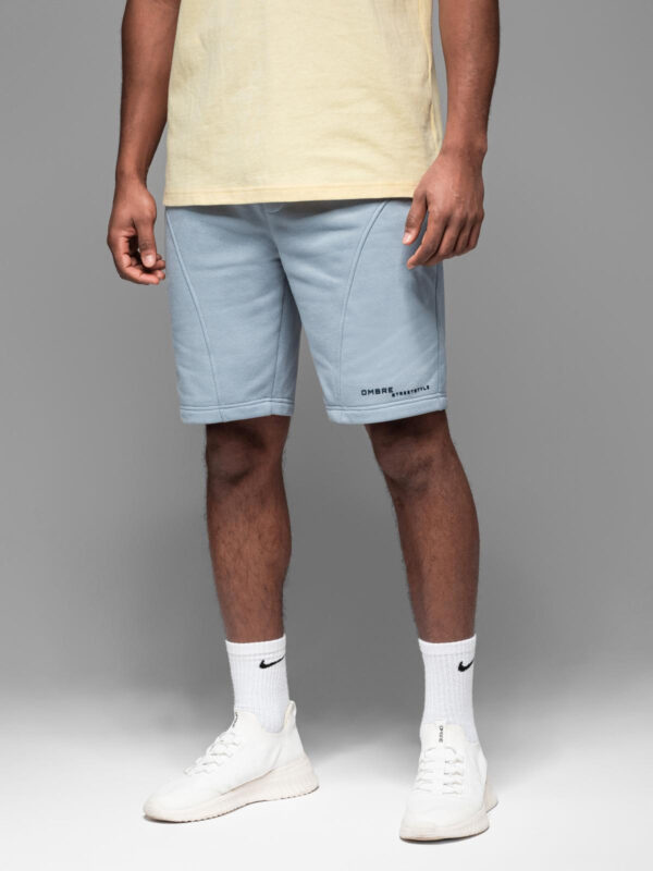Ombre Fitted men's printed short sweat shorts - light blue