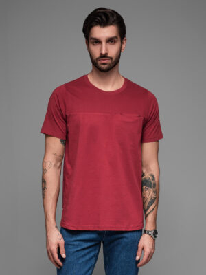 Ombre LOOSE FIT men's t-shirt with pocket - red Ombre LOOSE FIT men's t-shirt with pocket - red
