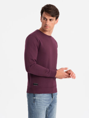 Ombre Men's BASIC cotton non-stretch sweatshirt - maroon Ombre Men's BASIC cotton non-stretch sweatshirt - maroon