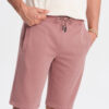Ombre Men's BASIC cotton sweat shorts - dark pink