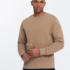 Ombre Men's BASIC sweatshirt with round neckline - brown