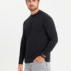 Ombre Men's LOOSE FIT cotton longsleeve with round neckline - black