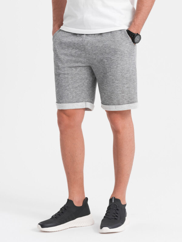 Ombre Men's LOOSE FIT melange fabric shorts - gray