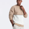 Ombre Men's OVERSIZE sweatshirt with contrasting color combination - beige