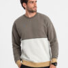 Ombre Men's OVERSIZE sweatshirt with contrasting color combination - khaki