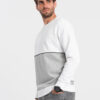 Ombre Men's OVERSIZE sweatshirt with contrasting color combination - white and gray