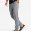 Ombre Men's REGULAR FIT chino pants with elastic waistband - grey