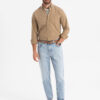 Ombre Men's REGULAR FIT cotton shirt with pocket - light brown