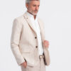 Ombre Men's REGULAR cut blazer with linen - cream