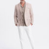 Ombre Men's REGULAR cut jacket with linen - light beige