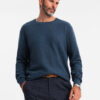 Ombre Men's RELAXED FIT knitted diamond-knit sweater - navy blue