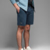 Ombre Men's RELAXED FIT short sweat shorts in athleisure style - navy blue
