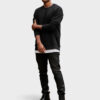 Ombre Men's RELAXED FIT sweatshirt with embossed letters - black