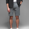 Ombre Men's SLIM FIT short shorts in structured melange knit - black