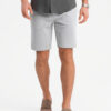 Ombre Men's SLIM FIT structured knit shorts - light grey