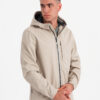 Ombre Men's SOFTSHELL jacket with fleece center - sand