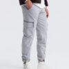 Ombre Men's STRAIGHT LEG cargo pants with triangle pocket pin - gray