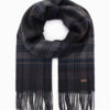 Ombre Men's Scottish check scarf with tassels - black-gray