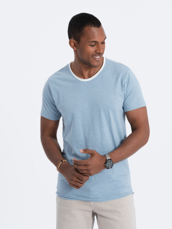 Ombre Men's T-shirt with raw finish - blue