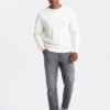 Ombre Men's TAPER FIT denim pants with stitching and rolled up legs - gray