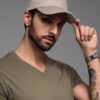 Ombre Men's baseball cap with decorative embroidery - ash