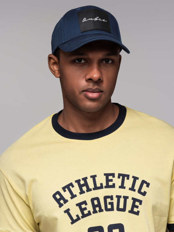 Ombre Men's baseball cap with large patch - navy blue