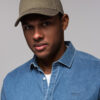Ombre Men's baseball cap with visor and decorative embroidery - khaki